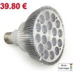 Ampoule phytoled horticole - bloom - technologies - 54 watts - rouge et bleu - hydroponie - indoor