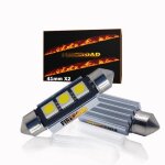 Ampoule led 41mm plafonnier voiture x2 navette 12v coffre auto c5w 6413 6418 6461 6486x de3423 de3425 ...