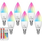 Ampoule led e14 5w (équivalent 40w) ampoule de bougie couleur rgb + blanc chaud 2700k dimmable par télécommand ... Ampoule led e14 5w (équivalent 40w) ampoule de bougie couleur rgb + blanc chaud 2700k dimmable par télécommand ...