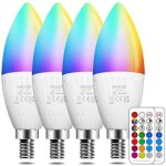 Ampoule led e14 5w (�quivalent 40w) couleur rgb changement variation color� rgbw globe blanc chaud 2700k ...