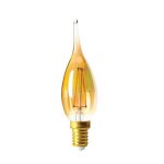 Ampoule led filament flamme coup de vent ambrée 3w e14 280lm 2700k blanc chaud Ampoule led filament flamme coup de vent ambrée 3w e14 280lm 2700k blanc chaud