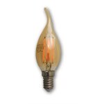 Ampoule led filament flamme coup de vent ambrée 4w e14 440lm 2200k blanc très chaud Ampoule led filament flamme coup de vent ambrée 4w e14 440lm 2200k blanc très chaud