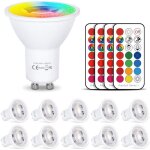 Ampoule led gu10 rgb spot changementde couleur ampoules led rgbw dimmable blanc chaud (2700k) 5w (paquet ...