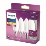 Ampoules led philips - pack de 3 - e27 40w - blanc chaud - classe f Ampoules led philips - pack de 3 - e27 40w - blanc chaud - classe f