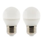 Lot de 2 ampoules led sphriques 52w e27 470lm 2700k - zenitech