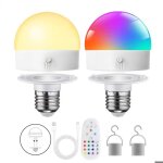Ampoule rechargeable - ampoule e27 connect�e - ampoule magn�tique - rgb - 2500mah - 5w - timing - luminosit� ...