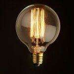 Ampoule ronde e27 filament incandescente 40w - blanc chaud - ampoule r�tro vintage