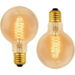 Ampoule vintage globe e27 dimmable - mich - 60w - blanc chaud 2700k - 600lm - �80x125mm - lot de 2 - ...