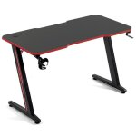 Amstrad desk120z - red bureau informatique ou gamer avec finition rouge - largeur 1m20 - style carbone ...