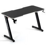 Amstrad desk120z - white bureau informatique ou gamer avec finition blanc - largeur 1m20 - style carbone ...