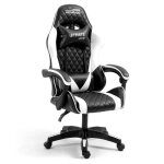 Amstrad ultimate - white fauteuil / chaise de bureau gamer coloris blanche & rouge - coussin lombaire ...