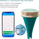 Analyseur deau de piscine connect flottant - 6 en 1 - ph chlore ec tds orp testeur de temprature