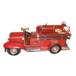 Ancien camion de pompier vintage en m�tal - dimension : environ 34 x 12 x 15 cm