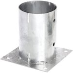 Ancrage de poteau de clture - non spcifi -  101 mm - acier galvanis - h 150 mm - plaque de base ...