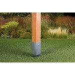 Ancrage de poteau de clture - gah alberts - 71x71x750mm - acier galvanis - pour poteaux carrs en bois ...