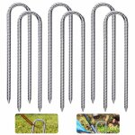 Ancrages de tente en acier galvanis� crochets de piquet de trampoline avec six piquets de sol en forme ...