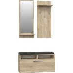 Anders - meuble dentr�e contemporain avec coussin 85x46x35 cm - banc de rangement � chaussures 3 crochets ...