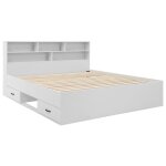 Andrea - lit avec rangements - 180x200 cm - sommier inclus - bois - blanc