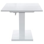 Andy - table � manger en blanc brillant avec rallonge 6 personnes l140