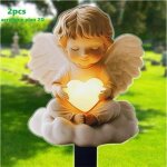 Ange decoration cimeti�repiquet de d�coration jardin en acrylique2d angel deco jardin exterieur �tanches ...