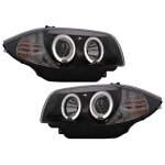 Angel eyes phares pour bmw srie 1 e81 e82 e87 e88 04 - 11 noir
