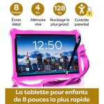Angeltech tablette enfants pro max - 8 pouces - 4 + 3go ram - 64 + 64go rom - octa 8 core - contrle ...