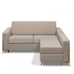 Angle convertible express calypso mini 140x192 mridienne rversible matelas 16 cm coloris beige