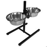 Anifolie - porte - gamelles sur pied 1. 50 litre - 21 cm