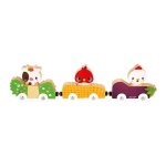 Animaux de la ferme magntiques - jouet dveil - 3 vhicules + 3 animaux en bois - jeu en bois fsc - ...