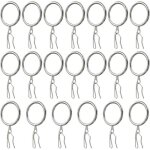 Anneaux et crochets pour rideaux - jiangzha - lot de 20 - m�tal - 30 mm - installation facile