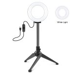 Anneau lumi�re led avec tr�pied - kcvv - 12 cm - 40 led - usb - 6500k - portable - photographie - vlogging ...