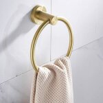 Anneau porte - serviette fixation murale rond en acier inoxydable 304 pour salle de bain ou cuisine support ...
