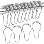 Anneaux de rideau de douche - acier inoxydable - 20 pi�ces - argent - 77 x 41 mm