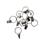 Anneaux de rideau pince et crochet - lot de 10 - m�tal - tringle �22 mm max