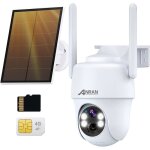 Anran 3g / 4g lte camra extrieure + panneau solaire 2k camera exterieur sans fil sur batterie carte ...