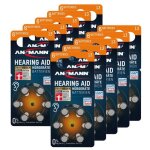 Ansmann piles auditives taille 13 / pr48 - 60 piles zinc - air pour aides auditives - orange