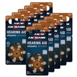 Ansmann piles auditives taille 312 / pr41 - 60 piles zinc - air pour aides auditives - brun