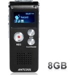 Enregistreur vocal antcool 8gb mini usb dictaphone numerique lcd 650hr lecteur mp3