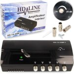 Antenne hd - line amplificateur terrestre tnt 4 voies uhf vhf gain 25db - amplifier et repartir le signal ...