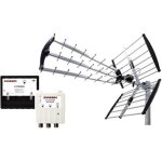 Antenne tnt - evicom - ekitapr / 5g - antenne triple nappe - filtre 5g - kit dinstallation complet