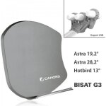 Antenne multisatellite - cahors - smc bisat - 3 sorties - 3 lnb - couverture astra et hotbird