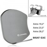 Antenne multisatellite - cahors - smc bisat - 3 sorties - 3 lnb - astra 192 / 235 / 282