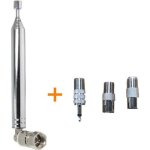 Antenne radio fm - antenne t�lescopique m�le 75 ohms de type f - antenne t�lescopique fm avec 3 adaptateurs ...