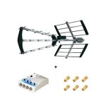 Antenne trinappe tnt uhf - elap - clever - amplificateur 43 db - filtre 4g / 5g - 6 fiches f or