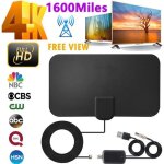 Antenne tv intérieur puissante - noir - portée 1600 milles - hdtv 4k hd dvb - t Antenne tv intérieur puissante - noir - portée 1600 milles - hdtv 4k hd dvb - t