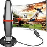 Antenne tv int�rieure puissante tnt hd450km longue port�e et antenne tv avec amplicateur de signal am�lior�pou ...