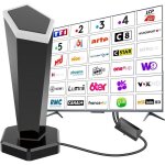 Antenne tv int�rieure puissante tnt460 + km antenne tnt int�rieur avec amplificateur de signal � gain ...