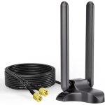 Antenne wifi 6e tri - bande 2. 4 / 5. 8 / 6ghz 3dbi rp - sma avec base magn�tique et c�ble 2m pour routeur ...