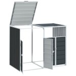 Anthracite cache conteneur - sarazyj - rangement � roulettes pour poubelles pour deux bacs acier hot80871652 ...