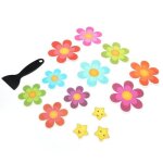 Anti derapant 13pcs autocollant antidrapant tanche de bain forme de fleur avec grattoir pour baignoire ...